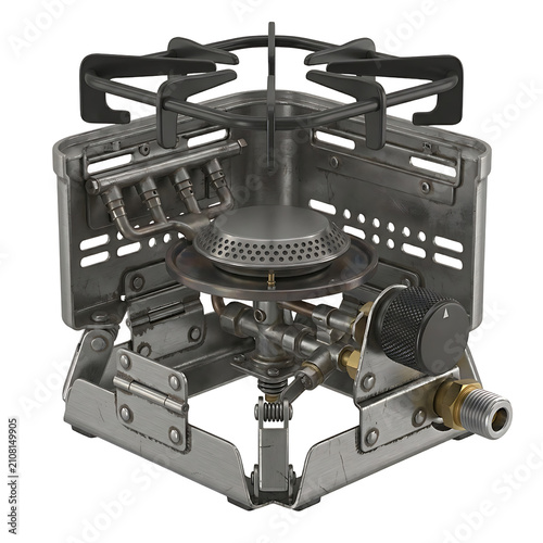Unfolded Camping Stove Internal Mechanism Detail Isolated PNG