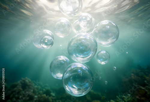 Underwater air bubbles risi...