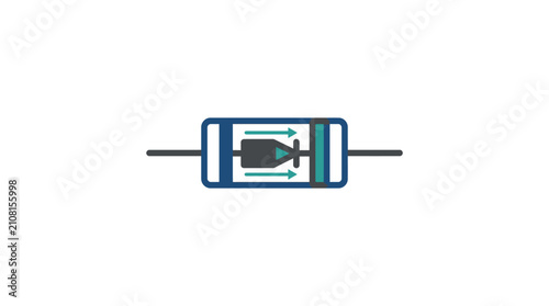 Electronic component symbol illustrating unidirectional current flow