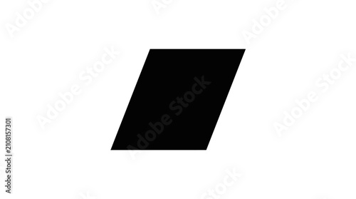 Black parallelogram silhouette on white background simple geometric shape