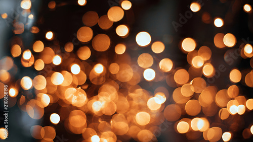 Warm Bokeh Lights Background with Soft Glow Effect.
