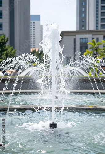 Outdoor water fountain with...