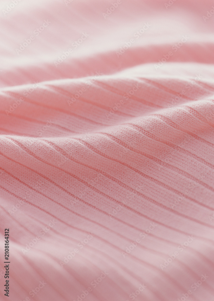 Fototapeta premium Pink Knit Fabric Ribbed Macro Background