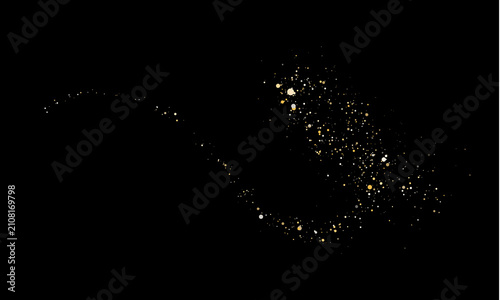 Foto Golden light cascade creates a beautiful flowing ribbon
