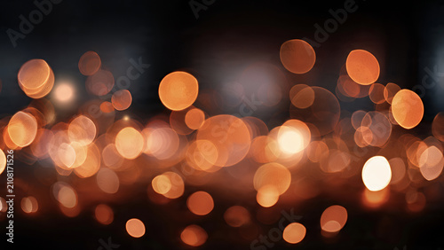 Warm Bokeh Lights Background with Soft Glow Effect.