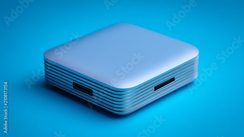 Computer Network Adapter Ethernet Cable and Hard Disk Drive Isolated on White Background for Digital Data Storage Internet Connectivity and Technology Equipment Concept