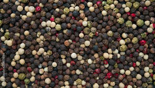 Billede på lærred Peppercorn mix texture top view, close up background