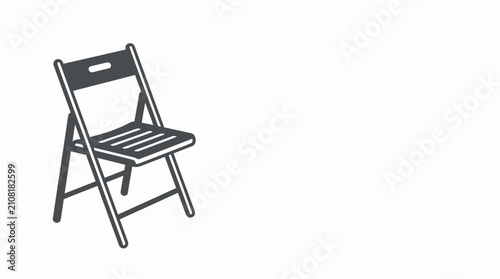 Simple folding chair illustration isolated on white background