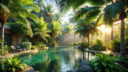 Obraz na płótnie Tropical haven oasis