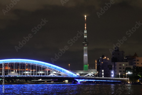 Photography night view of the city of tokyo