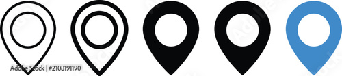 Cuadro en lienzo Set of four map location marker pin icons representing navigation and geographic