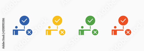 Bild auf Leinwand Decide Icon Set Color Multiple Style Collection Illustration