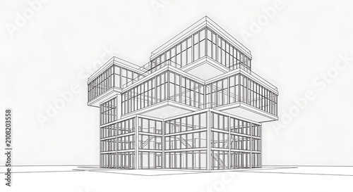 Modern multi-level glass building design.