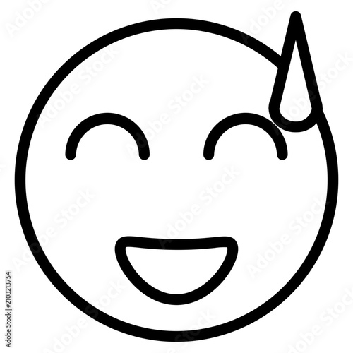 grinning face with sweat