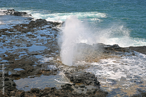 Принти на полотні Spouting Horn, blowhole located on southern coast of Kauai in Koloa district