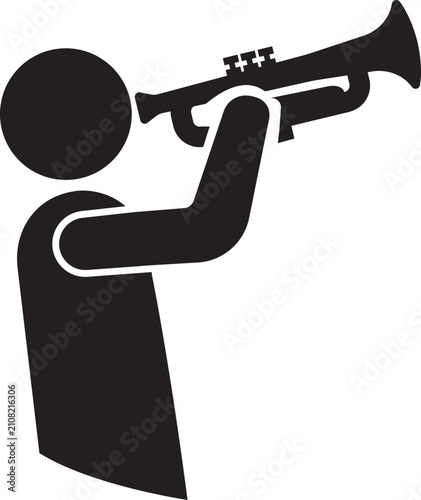 Photography Trumpet icon in black flat style