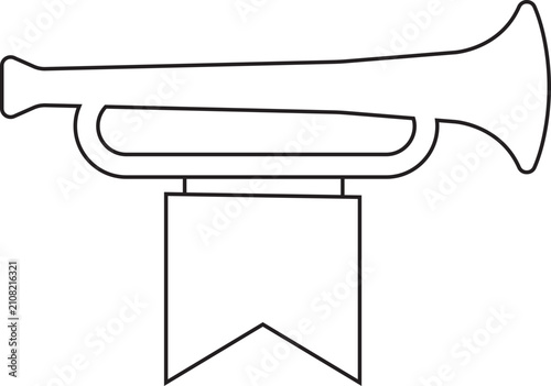 Canvas Print Trumpet icon in black line style