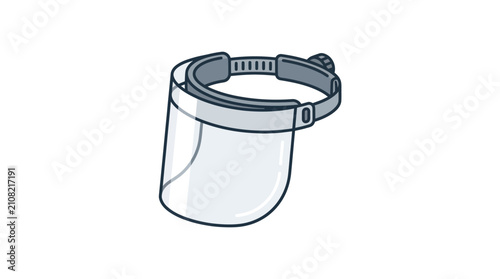 Clear Face Shield with Adjustable Headband for Protection Against Droplets and Splashes - Illustration
