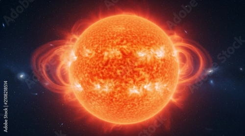 Sun With Solar Flares And Glowing Corona Space Wallpaper Cosmic Energy Background.mp4
