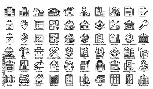 Foto Create a premium Black Car Parts Symbols vector icon set featuring exactly 50 unique automotive part symbols in a bold solid black glyph style