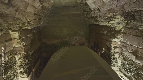 Catacombs and sarcophagi for the burial of mummies of sacred Apis bulls in the ancient Serapeum complex at Saqqara, Egypt