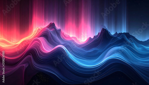 Abstract gradient wave background with vertical lines, smooth flowing design