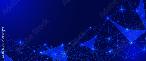 Fotografie Futuristic glowing points and lines for global network connection