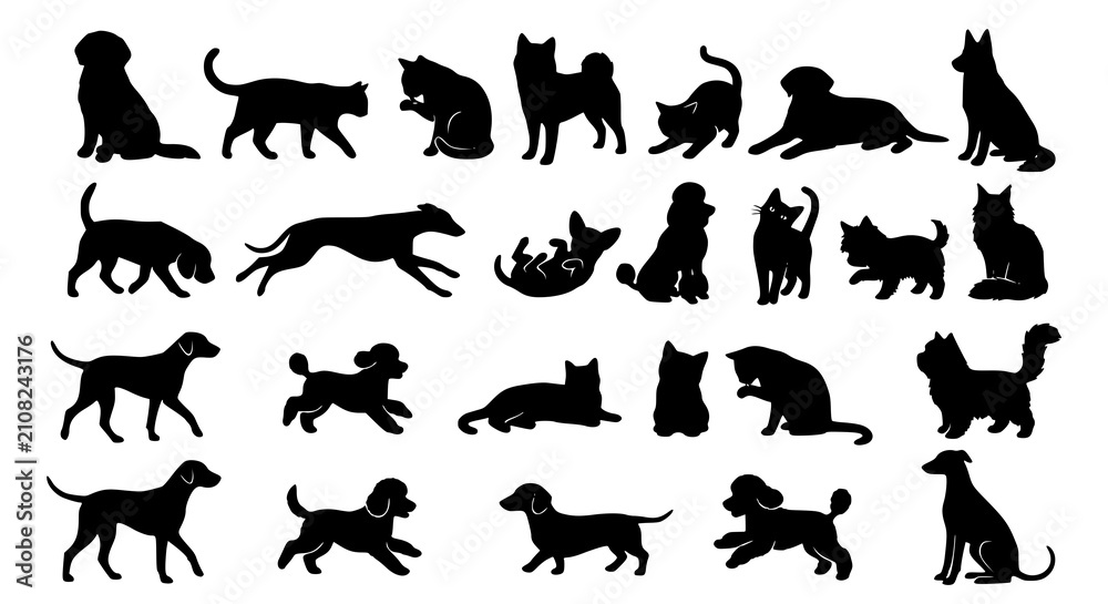 Obraz premium Whimsical Hand Drawn Dog Breed Faces Doodle Vector Illustration Set