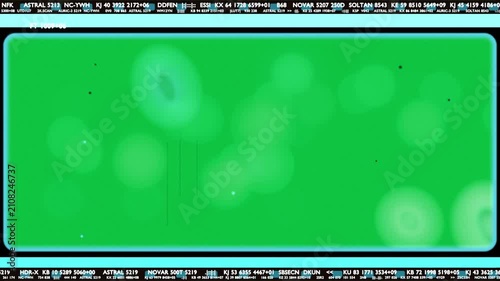 Ticker pulse starting, orbs and rings drifting, clustering, pulsing to show HUD data, transparent