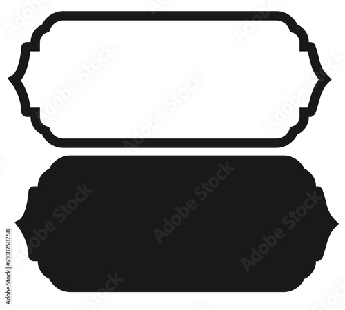 Schilderij op canvas Black Ornate Bracket Label Frame Set