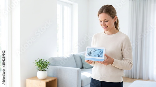 Home Weather Station Displaying Temperature and Humidity Readings