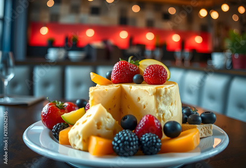 Swiss cheese platter with f...