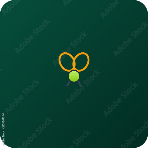 Tennis sport icons set bundle with rackets, balls, and court elements