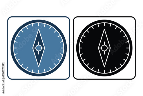 Compass solid icon style. for camping and outdoor adventure. perfect for graphic design resources