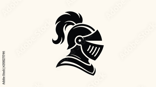 Medieval knight helmet with plume.