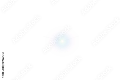 Small pink lens flare with a bright white center isolated on transparent background