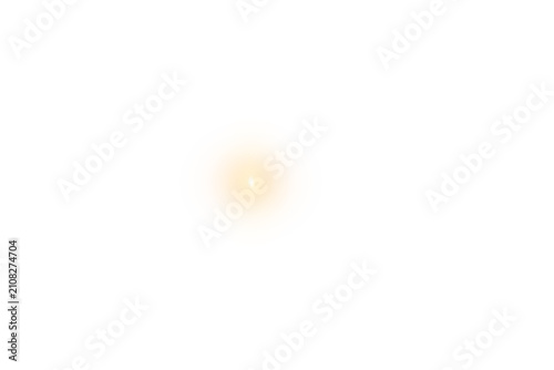Small orange circular glow isolated on transparent background