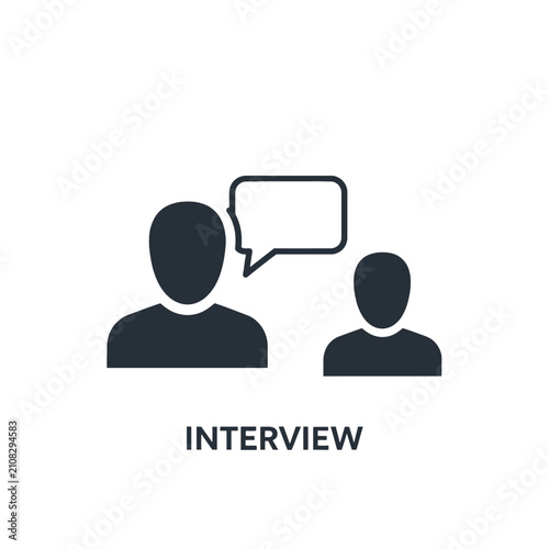 A simple icon showing two people having a professional conversation