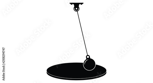 Canvastavla Pendulum with spherical bob black silhouette on white background