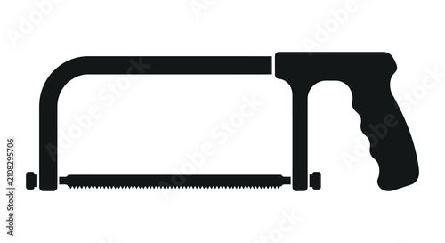 Konstfotografi Hacksaw Silhouette On White Background Tool Design Illustration