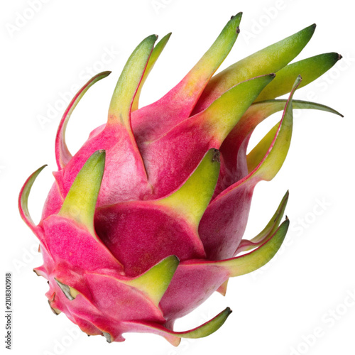 Fresh red dragon fruit isolated on a light surface isolated on white background