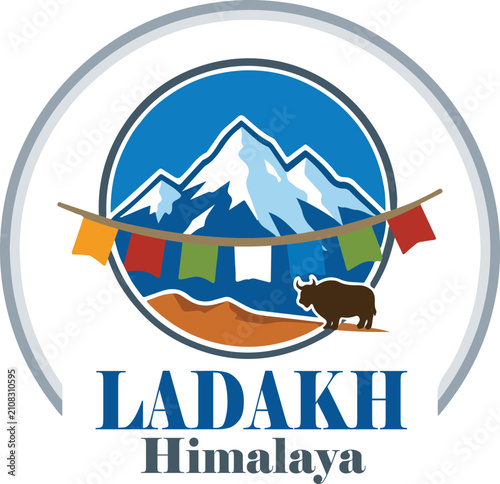ladakh logo vector white background .