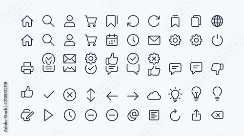 Modern UI Icon Set - Essential Symbols for Web & App Design