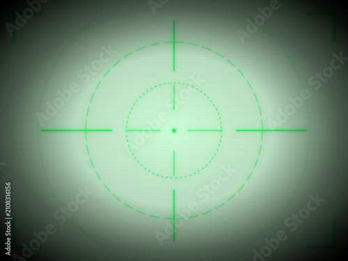 Green Night Vision Military Radar Scope Crosshair HUD Background