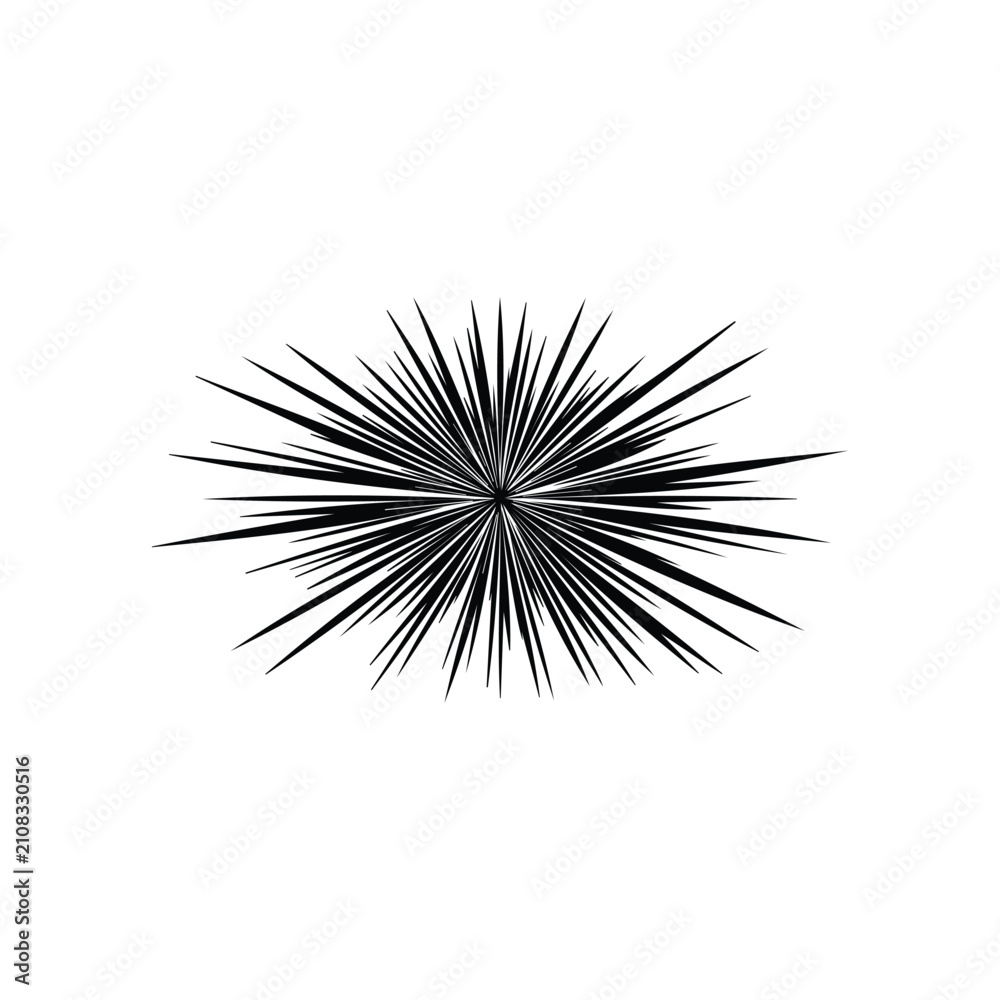 Obraz premium Abstract explosion black and white vector illustration for design element background.