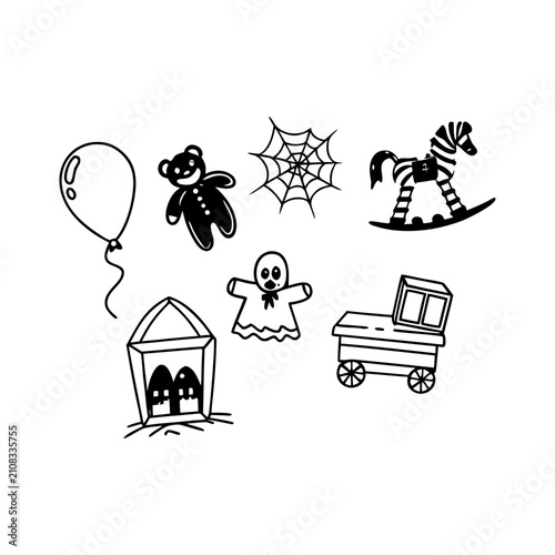 Halloween Horror Silhouette Elements Bundle