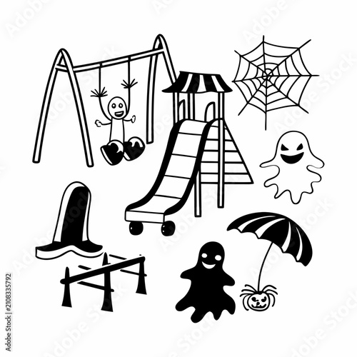 Halloween Party Silhouette Icon Collection