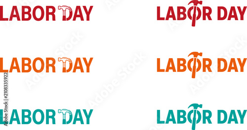 Labor Day closed sign template, printable, vector, signage, Labour Day clipart, hand lettering template, social media, and Labor day typography variations modern classic designs for marketing
