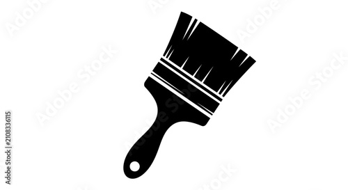 Paint brush silhouette against a white background a simple black graphic representation silhouette paintbrush painting artist artwork
