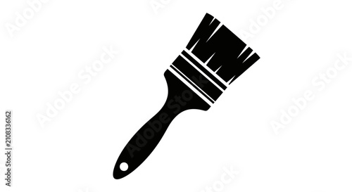 Paintbrush silhouette against a white background a simple black graphic representation brush painting art artist drawing craft